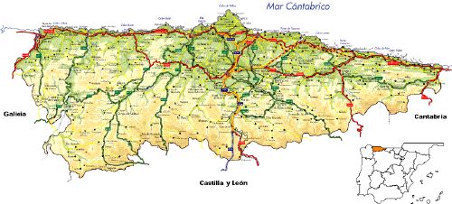 Mapa de Asturias